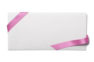 Invitation Card With Pink Ribbon