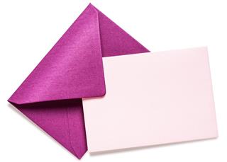 Pink envelope with card
