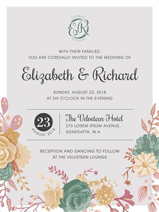 Floral Wedding Invitation Template