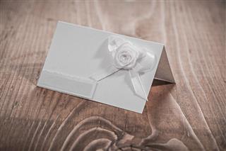 Invitation card with flower