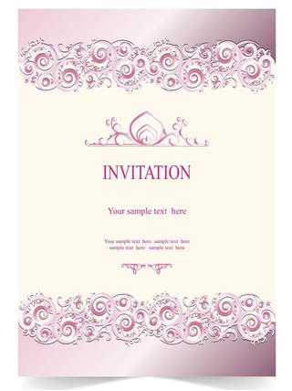 Wedding card with pink color