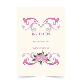 Wedding card with rose