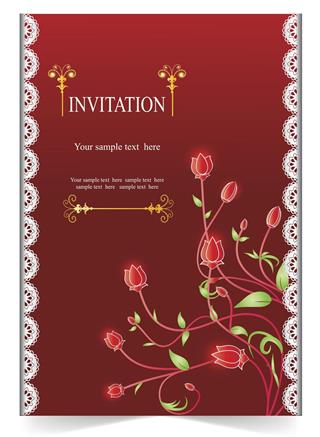 Red Wedding Invitation Card