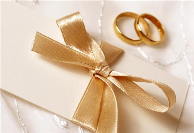 Wedding Card with ribbon