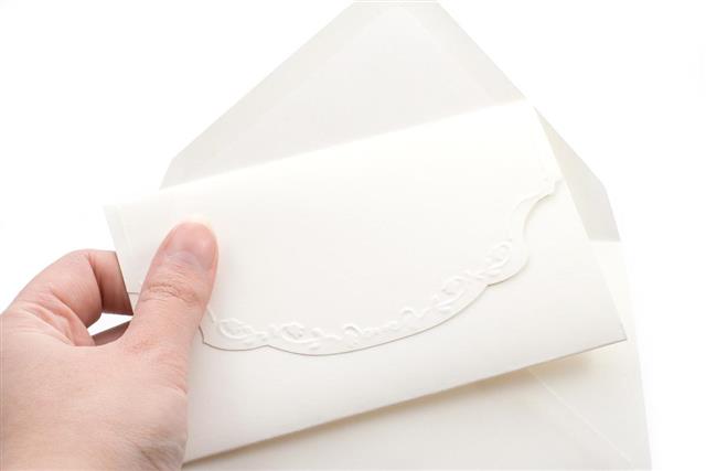 Wedding invitation and envelope