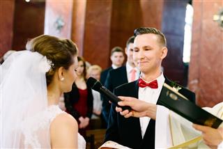 Wedding ceremony in catholic church