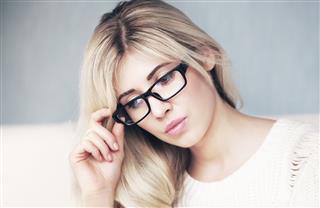 Blonde In Classic Glasses