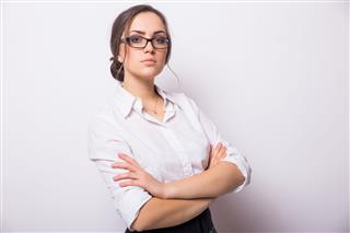 Business Woman With Eyeglasses