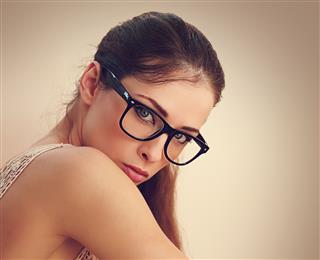 Female Model In Fashion Glasses