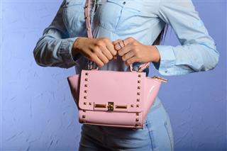 Trendy Woman With Pink Handbag