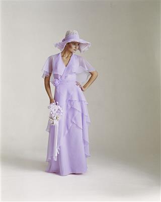 Woman With Purple Dress And Hat