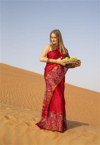 Woman In A Red Sari