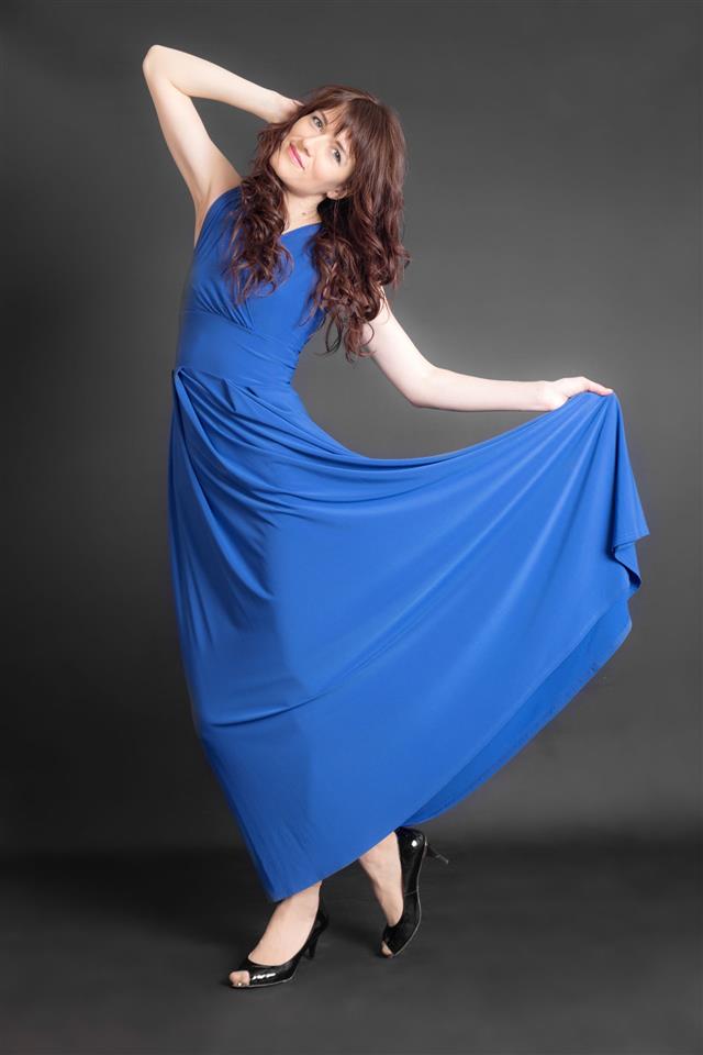 Woman In A Blue Dress