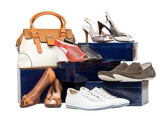 Shoes And Handbag On Boxes