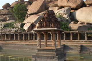 Pushkrni In Front Of Krishna Temple