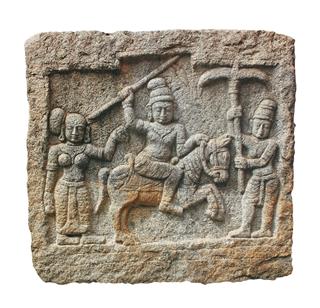 Stone Carving Of Hindu God And Goddess