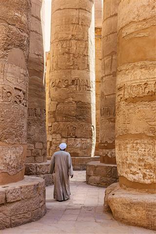 Egyptian Temple Guard In Karnak Complex