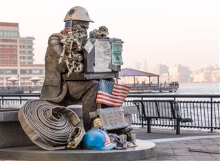Firefighter Statue At Exchange Place Jersey City