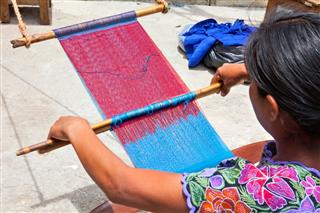 Mexican Woman Weaving