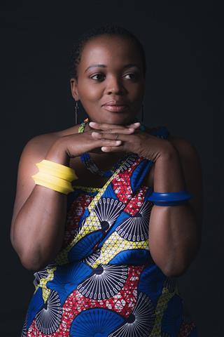 African Xhosa Woman Wearing Colorful Fabric