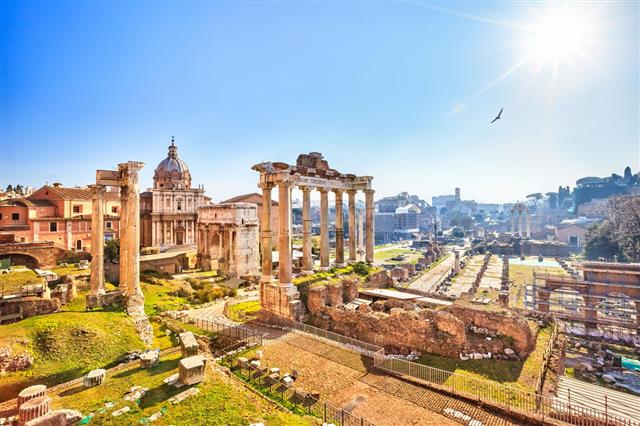 Roman Ruins In Rome Forum