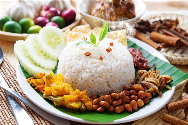 Nasi Lemak Malaysian Dish