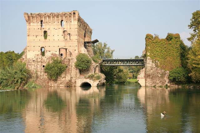 Old Roman Bridge Ruin In Italy