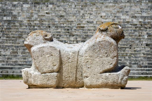 Two Headed Mayan Jaguar Statue
