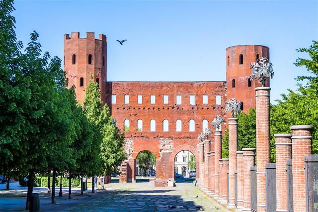 The Palatine Gate In Turin Italy