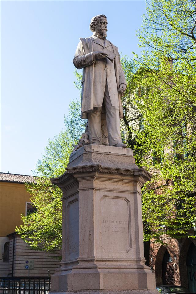 Monument Of Aleardo Aleardi In Verona City