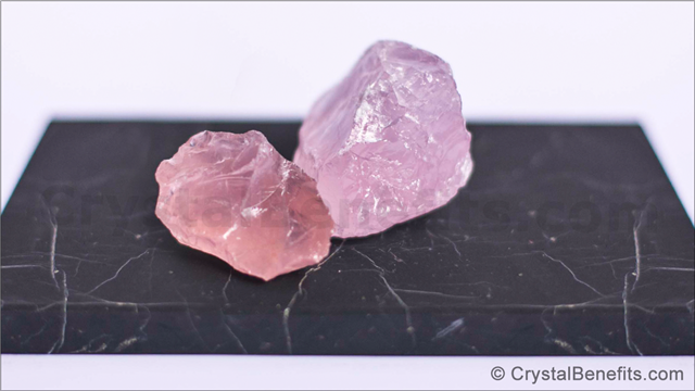 Two rose quartz gemstone