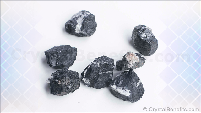 Black tourmaline gems